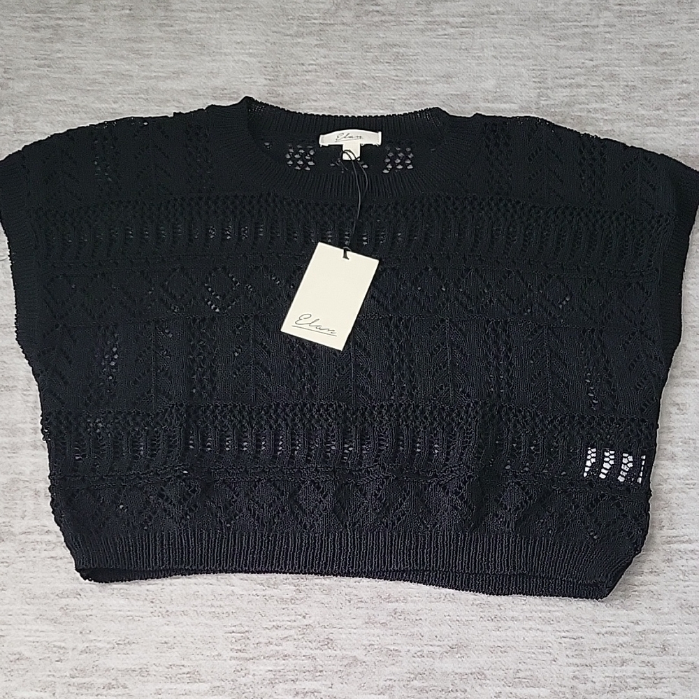 Elan Black Knit Top